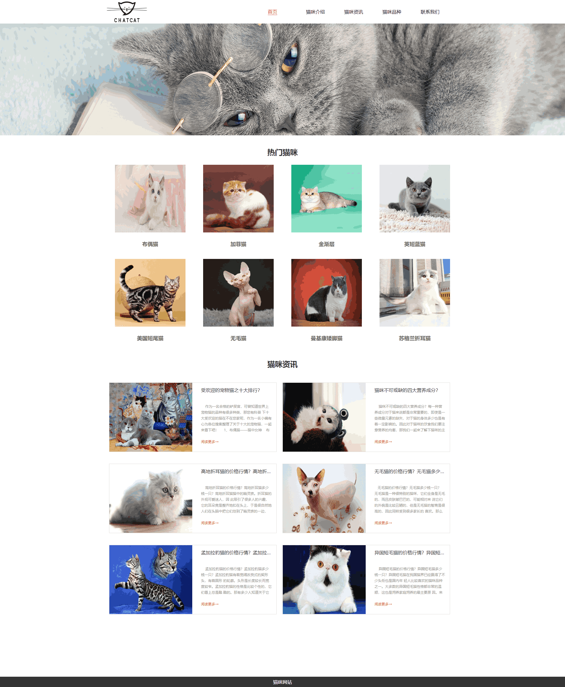 可爱猫咪网页模板